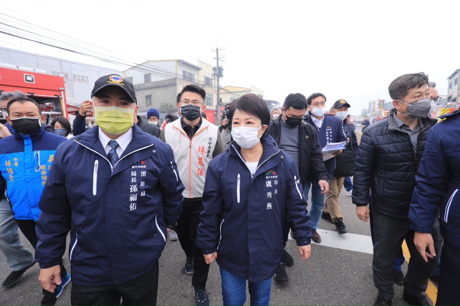 全聯大肚廠房新建工程火警　盧市長趕赴現場指示全力救援