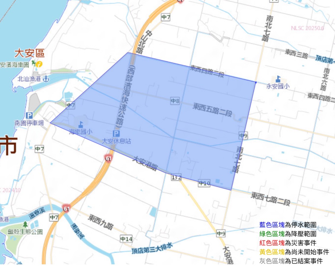 圖 停水區域 記者王偉翻攝