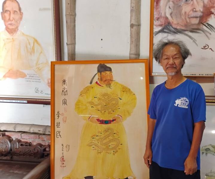 圖文：台南學甲老塘湖藝術村928連假 匡乙手指油畫創舊大師 展出近年新作真跡。