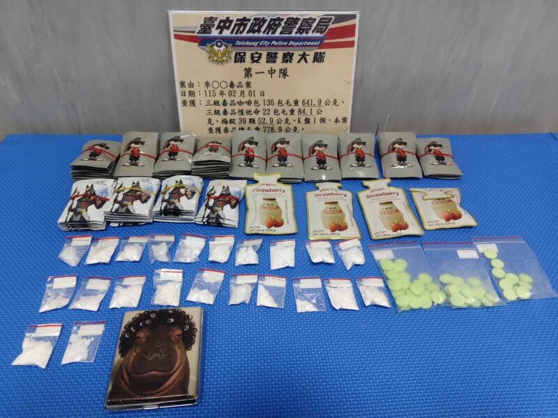 圖文：中市保大員警巡邏查獲毒駕及毒品咖啡包 春節前重要節日安全維護啟動在即。